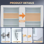 32" Wide Metal Storage Cabinet with Acrylic Doors and 4 Adjustable Shelves, 71" Tall Bookshelf, 5-Tier Freestanding Kitchen Pantry Cabinet with Anti-Tipping for Small Spaces/Kitchen/Living Room