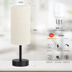 Beige Touch Lamp for Bedroom with USB - 3 Way Dimmable Table Lamp for Nightstand, Small Lamp with Black Charging Station for Desk Dorm, Office, Nursery