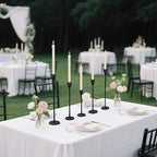 Taper Candle Holders, Set of 6 Candlestick Holders for Table Centerpieces, Weddings, Parties, Anniversaries and Home Decor, Elegant Candle Holders (Black)