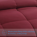 EASELAND King Size Down Alternative Comforter - Quilted Duvet Insert for All Seasons, Soft Lightweight with Corner Tabs, Summer Winter Warm Bedding, Burgundy 90x102 Inches