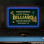 Personalized Billiards Neon Sign, Custom UV Printed Billiard LED Lights Signs, Decorative Wall Art, Lounge, Garage, Bar, Man Cave, Gaming Room Decor, Gifts For Men, Dad, Father, Friends