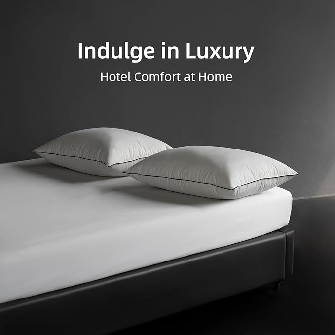 MAXICOZY Hungarian Goose Down Pillows King Size, Fluffy 3-Chamber Bed Pillows for Sleeping, Luxurious Soft Cloud Pillow for Back, Stomach or Side Sleepers(King, 1 Pack)