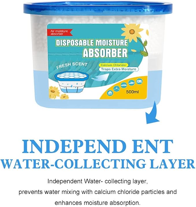CANAGER Fresh Scent Moisture Absorber Box,Odor Eliminator and Dehumidifier Boxes for Closet,Bedroom,Kitchen,Bathroom-6 Packs,Cups - Traps Moisture for Fresher, Cleaner Air Yellow