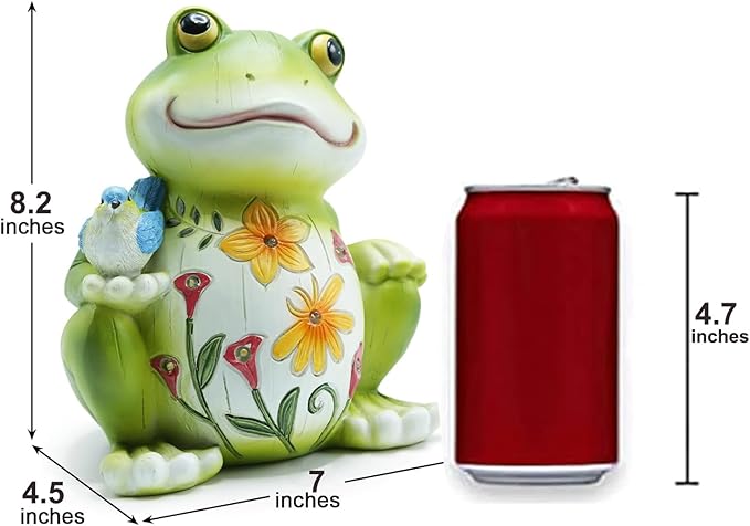 Solar Outdoor Frog Statue Lighting, Waterproof Frog Statue Light,Outdoor Lighting, Decorations for Patio,Yard,Lawn, Porch, Ornament
