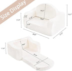 Welnow 2-in-1 Kids Sofa Chair, Convertible Toddler Chair Flip Out Children Sofa Chair with Wave Armrests Folding Kids Play Sofa with Side Pockets & Removable Cover Armchair for Girl or Boy