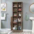 Sauder HomePlus Multi-Room Storage Cabinet with Adjustable Shelves and Door Positioning, Kitchen Laundry Bathroom Pantry Storage Cabinet, in Salt Oak Finish