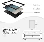 VAN GOGH ART Framed Blue Abstract Starry Night Art Print, 24x36 Inch, Modern Wall Art for Living Room, Bedroom, Office