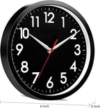 AKCISOT Wall Clock 8 Inch Silent Non-Ticking Modern Clocks Battery Operated - Analog Small Classic for Office, Home, Bathroom, Kitchen, Bedroom, School(Black)