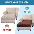 H.VERSAILTEX Velvet Stretch Individual Chaise Cover Sectional Couch Covers for L Shaped Sofa Both Left/Right Furniture Protector Seat Cushion Sofa Cover (1 Piece Chaise Cover, Burnt Brick)