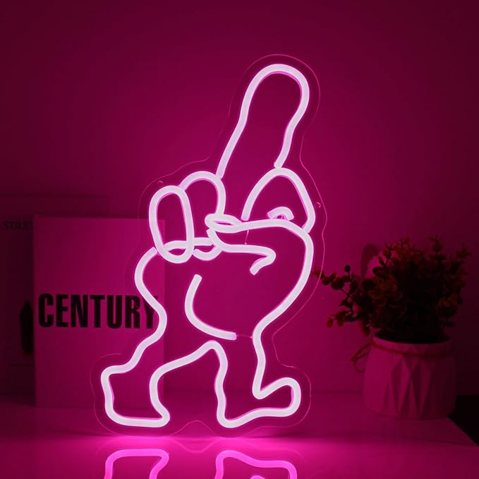 Finger Neon Sign Led Neon Lights Neon Signs for Wall Decor Light Up Sign for Birthday Party Club Gift