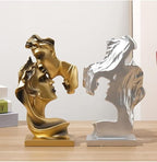 Couples Kiss Sculpture,Abstract Art Couple Sculpture Home Furnishing Resin Statue Decoration Romantic Statue Used for Home Decoration, Wedding, Gift.Silver