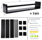 AZSKY Classic Nursery Book Shelves Black Wooden Floating Shelves Wall Bookshelf for Bathroom Decor Kitchen Spice Rack Organizer Kids Room 24 Inch Set of 3