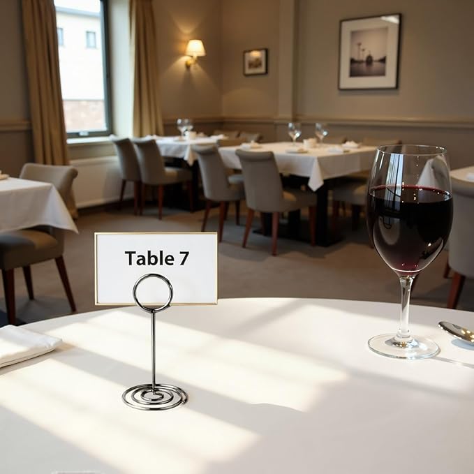 20 PCS Table Number Holder Table Card Holder Cards Stand Name Menu Clips Picture Holder (Black)