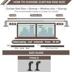 Bronze Curtain Rods 18 to 45 Inch, Industrial Curtain Rods,Adjustable Length,1 in Diameter Pipe,Wall or Ceiling Mounted,for Bedroom and Living Room(Antique Red Bronze 18” to 45”)