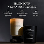 M&SENSE Natural Soy Candle| Oud Wood | 16.6 oz, 95H Burn | Minimalist Scented Candle for Relaxation, Gifting, Home Décor | for Bedroom, Office, Party Large