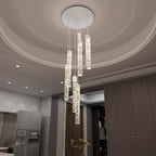 Modern Chandelier 8-Light Bubble Crystal Pendant Light Adjustable Pendant Light Fixture Crystal Chandeliers for Living Room Dinning Room Bedroom