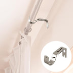 Frienda 6 Pcs Curtain Rod Brackets Adjustable Holder Wall for 1 Inch Diameter Curtain Rod General Bracket Hooks with Screws (Tinned Silver)
