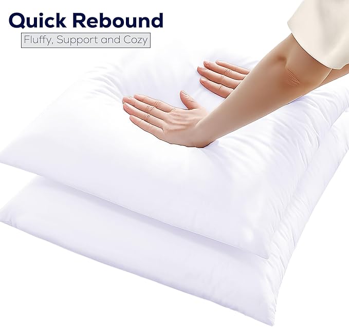 GOLD TEXTILES White Throw Pillows Insert (Pack of 4) Polyester Sham Stuffer Throw Pillow - Lightweight Square Indoor Decorative Pillows - Bed and Cushion Couch Pillows (4, 12 X 20)