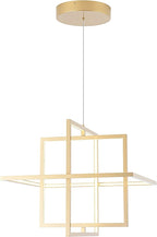 Modern LED Chandelier Led Pendant Light Square Contemporary Chandelier Hanging Light Dimmable for Living Room, Dining Room, Bedroom, Kitchen, Stydy Room 90W 3000K/4000K/6000K Optional,Gold