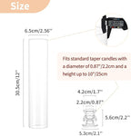 NUPTIO Candle Stick Candle Holder: Set of 6 Glass Hurricane Taper Candleholder - Bulk Candlestick Stand with Tall Cylinder Chimney for Thanksgiving Christmas Holiday Table Decoration