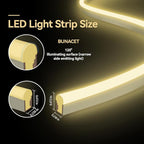 Outdoor LED Strip Lights Warm White, Neon Rope Lights 3000K IP65 Waterproof 24V DC with RF Remote, Neon Light Strip Dimmable Cuttable for Bedroom Under Cabinet Mirror House Pool 26FT