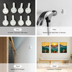 Abstract Mountain Framed Canvas Wall Art Set, Forest Pine Tree Golden Sunset Wall Decor, Mixed Patchwork Landscape Art Print for Living Room, Bedroom, Dining Room, Office - 16"x24"x3