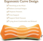 Buckwheat Pillow for Sleeping, Adjustable Firm Support Neck Roll Pillow, Cervical Pillow for Back Sleepers, Cylinder Buckwheat Hull Pillow, Patchwork Orange Yellow Green Pillowcase,16x5