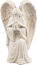 Fox Valley Traders Aoboco White Resin Angel Statue - Religious Garden Statue Remembrance Memorial Guardian Angel – 16 inch