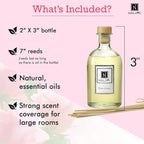 Nabila K Rose Garden Reed Diffuser Set – Damask Rose Aromatic Oil for Home – Long-Lasting, Smokeless Scent – Made in USA – Includes Reeds + Bottle – Flameless Candle Alternative