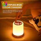 Auxmir Night Light for Kids Baby, Dimmable Touch Lamp for Nursery, 11 RGB Colors 5 Brightness, Portable Rechargeable Bedside Table Lamp for Nightstand, Kids Night Light for Bedroom Living Room