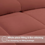 EASELAND Twin XL Down Alternative Comforter - Quilted Duvet Insert for All Seasons, Soft Lightweight with Corner Tabs, Summer Winter Warm Bedding, Terracotta 68×92 Inches