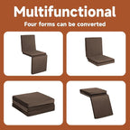 HOMBYS 3-in-1 Recliner Seat Cushion with Lumbar Support Pillow & Footrest, Multi-Functional Adjustable Height 2" to 6" for You to Choose, Non-Slip Memory Foam Chair Cushion for Elderly, Brown