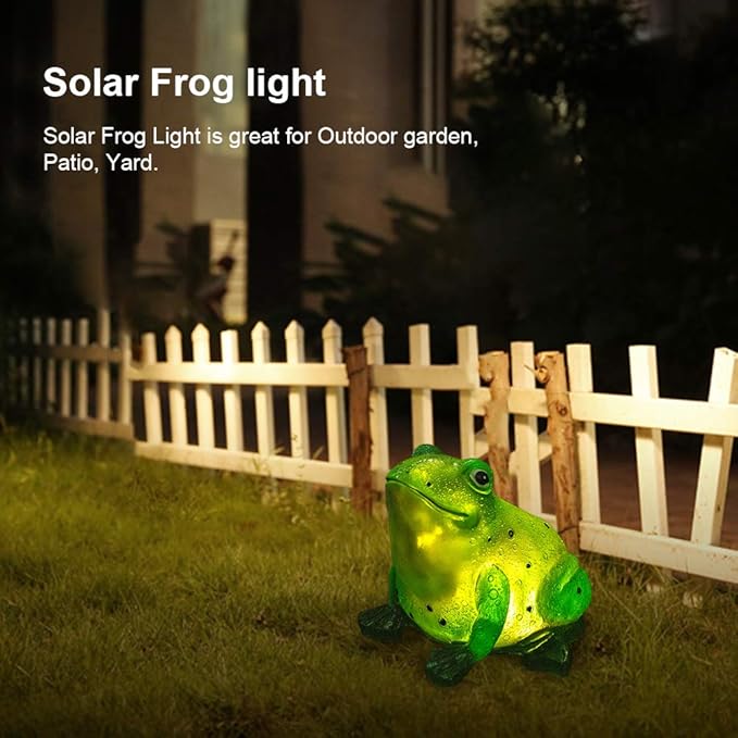 TIJNN Solar Frog Lights Deck Decorative Lighting Statue Lawn Patio Backyard Outdoor Garden Decoration Housewarming Gift