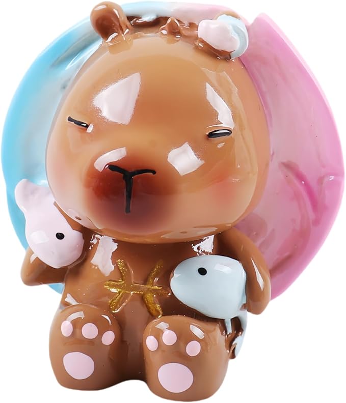 Capybara Zodiac Figurine, Pisces Animal Theme Desk Decor, Resin Collectible (Pisces)