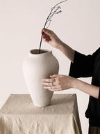 Large White Ceramic Vase,11.8 Inch Tall Floor Vase for Farmhouse Centerpieces, Rustic Living Room, Wedding & Home Decor