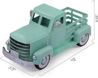 Metal Truck Decor,Farmhouse Truck Decor,Decorative Tabletop Storage & Pick-up Metal Truck Planter,12.5" x 5.75" x 6.25" inches (Green)
