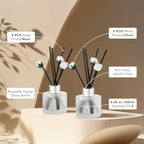 Brakula 2 Pack Reed Diffuser Set, Bamboo White Tea Scented, Home Fragrance with 14 Sticks Bathroom Decor, Reed diffusers for Home 6.76 fl oz (Bamboo White Tea)