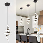 3000-6000K Dimmable Modern Pendant Light,Black LED Pendant Light for Kitchen Island Fixtures Chandeliers for Dining Room Hanging Lights, 1 Pack