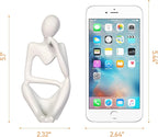Sandstone Resin Thinker Style Abstract Sculpture Statue Collectible Figurines Home Office Bookshelf Desktop Decor (Small White, Right)
