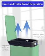 8 Gallon Slim Trash Can with Soft Close Lid, Stainless Steel Trash Can with Removal Inner Bucket, Hand -Free Trash Bin for Kitchen, Office, Laundry, Bathroom, 30 Liter Capacity, Green