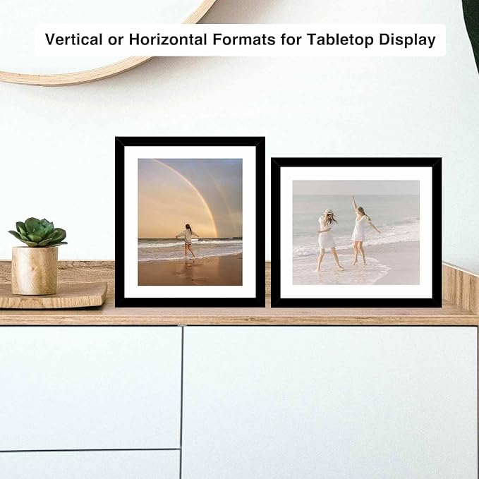 12 Packs 10x12 Picture Frames, Display 8x10 with Mat or 10x12 Without Mat, Gallery Wall Frame Set, 10 by 12 Frames Bulk Set of 12 Collage Wall Decor Photo Frames Set for Wall and Tabletop, Black