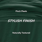 CozyLux King Size Comforter Set Emerald Green, 7 Pieces Soft Pinch Pleat Bed in a Bag King Comforter Set with Sheets, Bed Set with Down Alternative Comforter, Sheets, Pillowcases & Shams