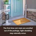 KANKUN Coco Coir Door Mat with Heavy Duty Backing, Welcome Doormat (17" x 30"), Doormat Entrance (Plain - Anti Shedding)