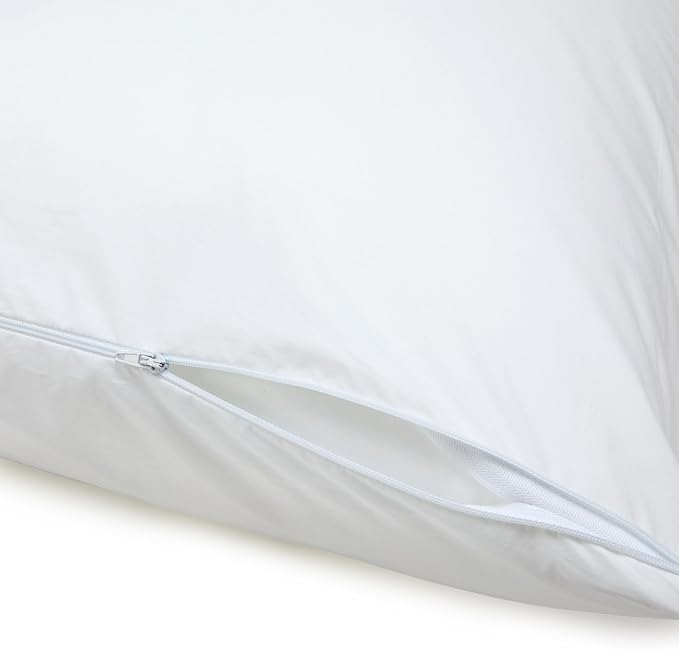 Amazon Basics Down Alternative Bed Pillows and Pillow Protector Case 2-Piece Set, 26 in x 20 in, Soft Density, Standard - Pack of 2, White
