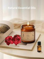 Scented Candles Gift, 16oz Large Jar Scented Candle – Rose Soy Wax Candle with 100 Hour Burn Time, Long Lasting Aromatherapy Candle for Romantic Home Fragrance, Bedroom Décor & Gift for Her/Him