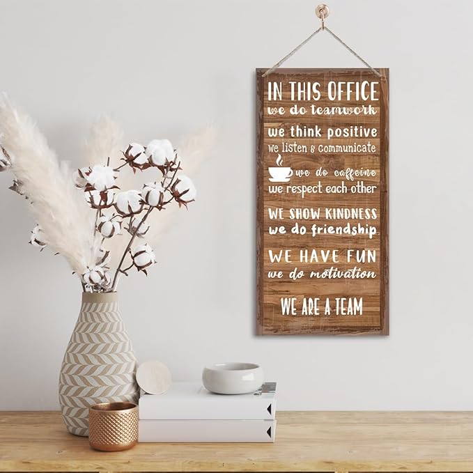 We Are A Team Motivational Signs - Hanging Wooden Team Gift, Quotes Wall Art For Leader I1