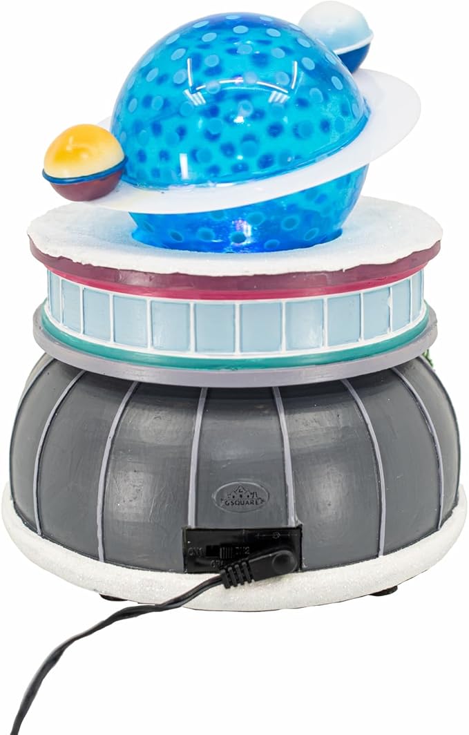Planetarium Theatre Theme Celestial Planet Stars LED Lights Animated Christmas Village with Motion and Sound 7" x 7" x 8"