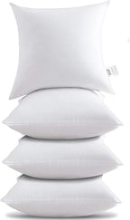 HITO 20x20 Pillow Inserts (Set of 4)- 100% Cotton Covering Down Alternative Throw Pillows White for Couch Bed Sofa