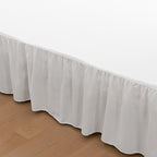 Bed Skirt Queen Size Ruffled Bed Skirt with Split Corners, 14 Inch Drop Dust Ruffle Bed Skirt with Platform, Ivory
