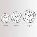 AKCISOT Wall Clock 14 Inch Large Silent Wall Clocks Battery Operated, Silver Modern Non-Ticking Clock Decorative for Living Room,Kitchen,Bathroom,Bedroom,Office,Home,Classroom,School